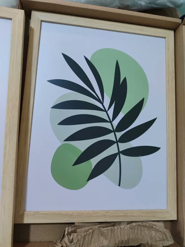 foto de Quadro Decorativo Boho Botânico Folhas Sala  Quarto Casal