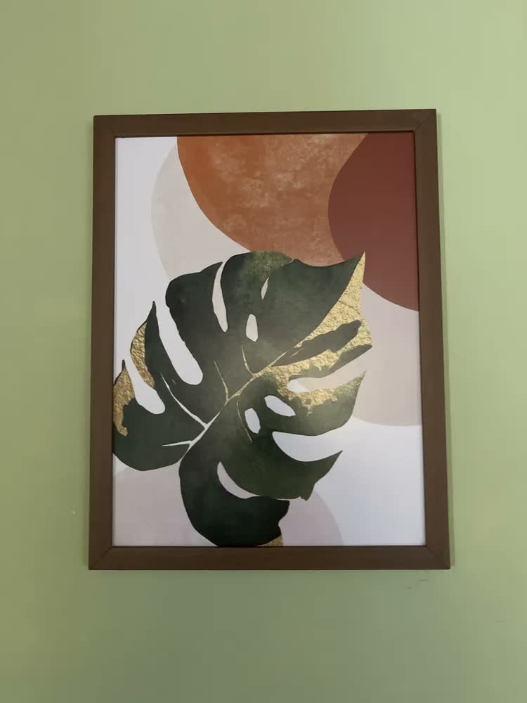 foto de Quadro Decorativo Boho Botânico Gold Para Sala Quarto Casal