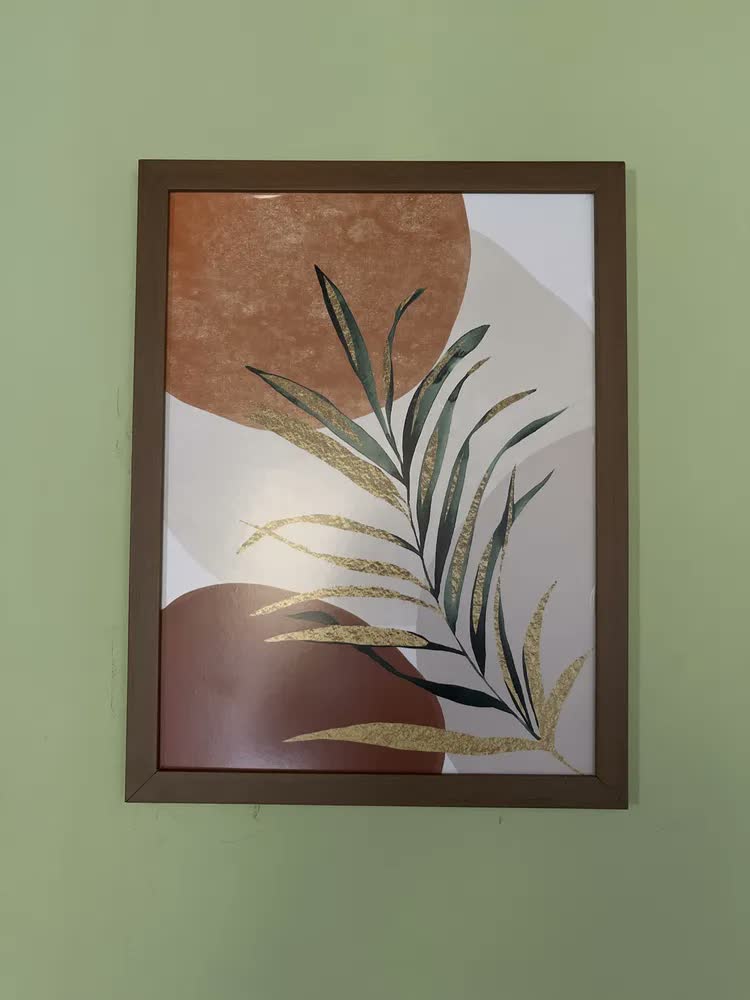 foto de Quadro Decorativo Boho Botânico Gold Para Sala Quarto Casal