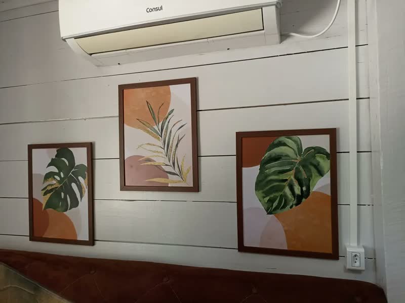 foto de Quadro Decorativo Boho Botânico Gold Para Sala Quarto Casal