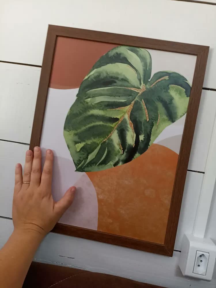 foto de Quadro Decorativo Boho Botânico Gold Para Sala Quarto Casal