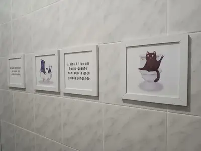 foto de Kit Quadro Decorativo Sala Cozinha Banheiro Lavabo Peixes
