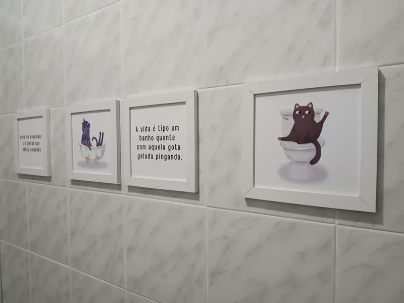 foto de Kit Quadro Decorativo Sala Cozinha Banheiro Lavabo Peixes