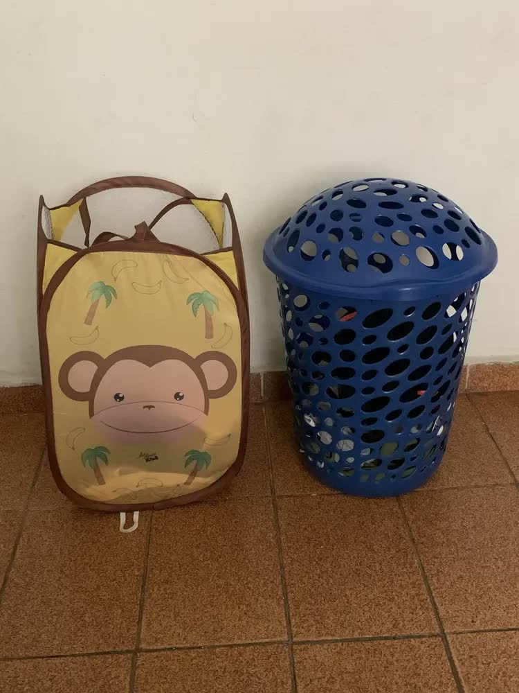 foto de Cesto Organizador Infantil Dobrável Amarelo Cachorrinho Zein Roupa Brinquedo