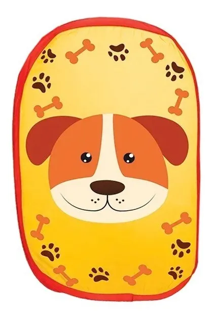 Cesto Organizador Infantil Dobrável Amarelo Cachorrinho Zein Roupa Brinquedo