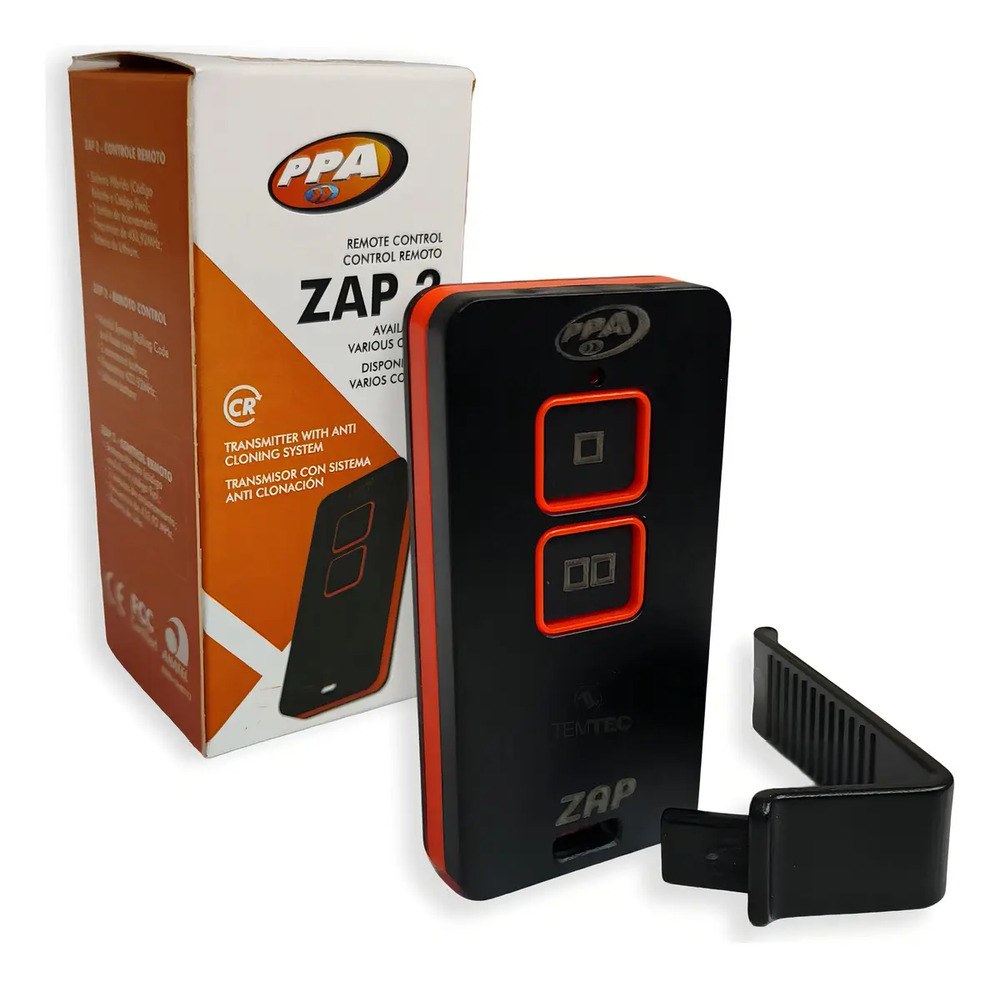 Controle Portão Alarme 433,92mhz Zap Ppa Laranja Full