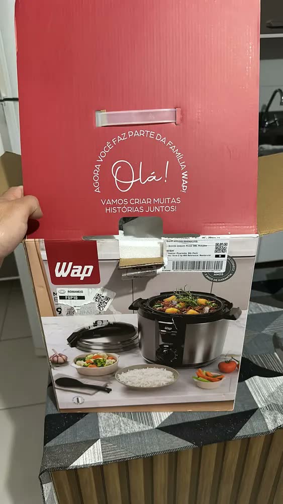 foto de Panela de Pressão Elétrica WAP Wppe2 5 Llitro Antiaderente 900W Inox e Preta