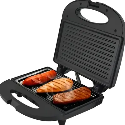 foto de Sanduicheira Grill 2 Em 1 Preta 750w Preto Kian