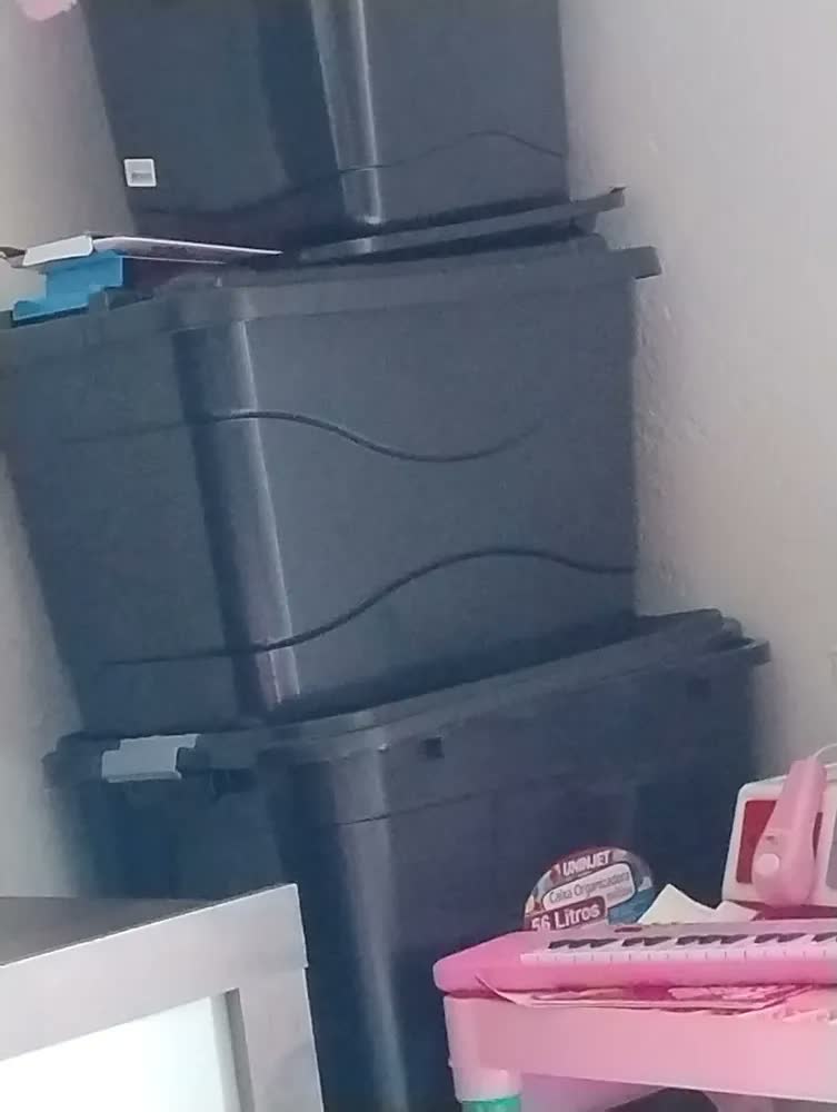 foto de Caixa Organizadora Preta 56 Litros Com Travas Pp Uninjet Tfb