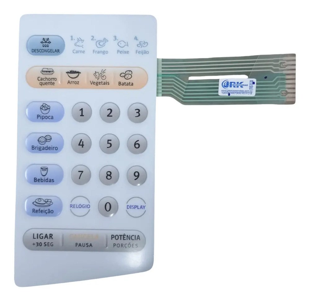 Membrana Teclado Microondas Electrolux Me18s | Flat Direito