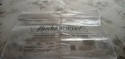 foto de Kit Travesseiro 50x70cm Buddemeyer Toque de Pluma Algodão Branco 2 peças