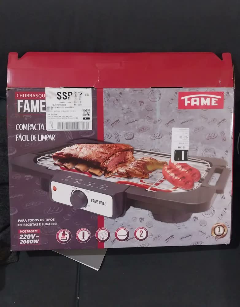 foto de Churrasqueira Elétrica Portátil Grande Fame