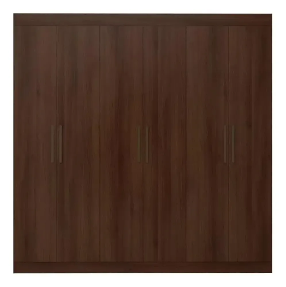 Guarda-roupa Casal Bartira Ville Com 6 Portas E 2 Gavetas Cor Café