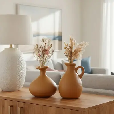 foto de Dupla De Vaso Bojudo E Jarro Boho Decoração De Sala E Casa