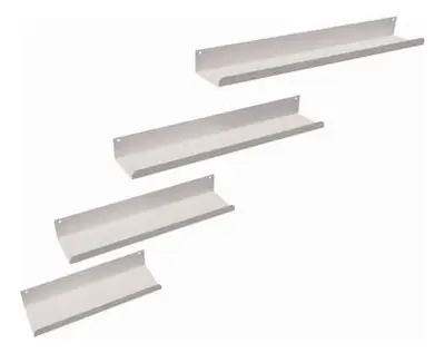 foto de Prateleira Aço Industrial Flutuante Invisível Cozinha Metal