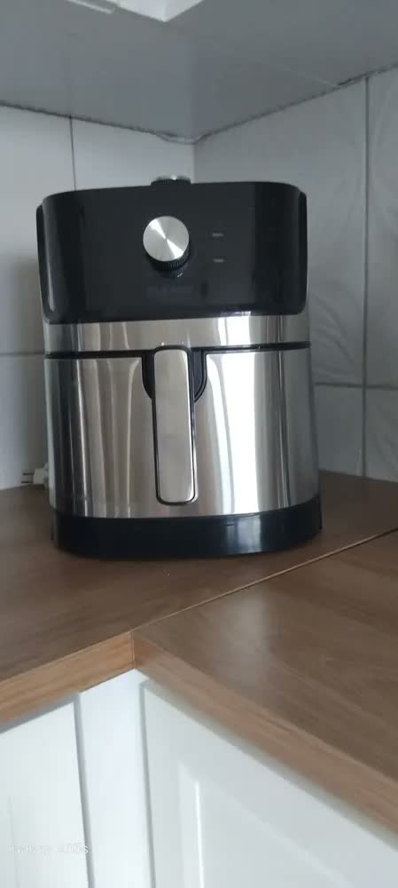 foto de Fritadeira Air Fryer Dako 5 Litros Preto/inox Com Painel Analógico E Potência De 1700w 127V