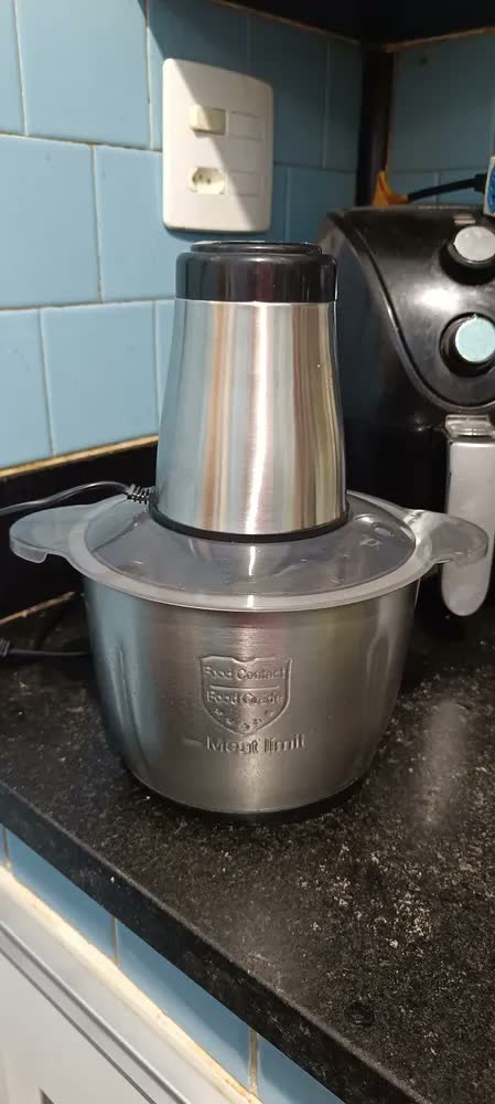 foto de Processador de alimentos triturador alho elétrico 3 litros cor inox