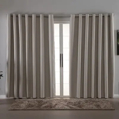 foto de Cortina Linho Vedação 100% Blackout 4m X 2,30 M Tecido