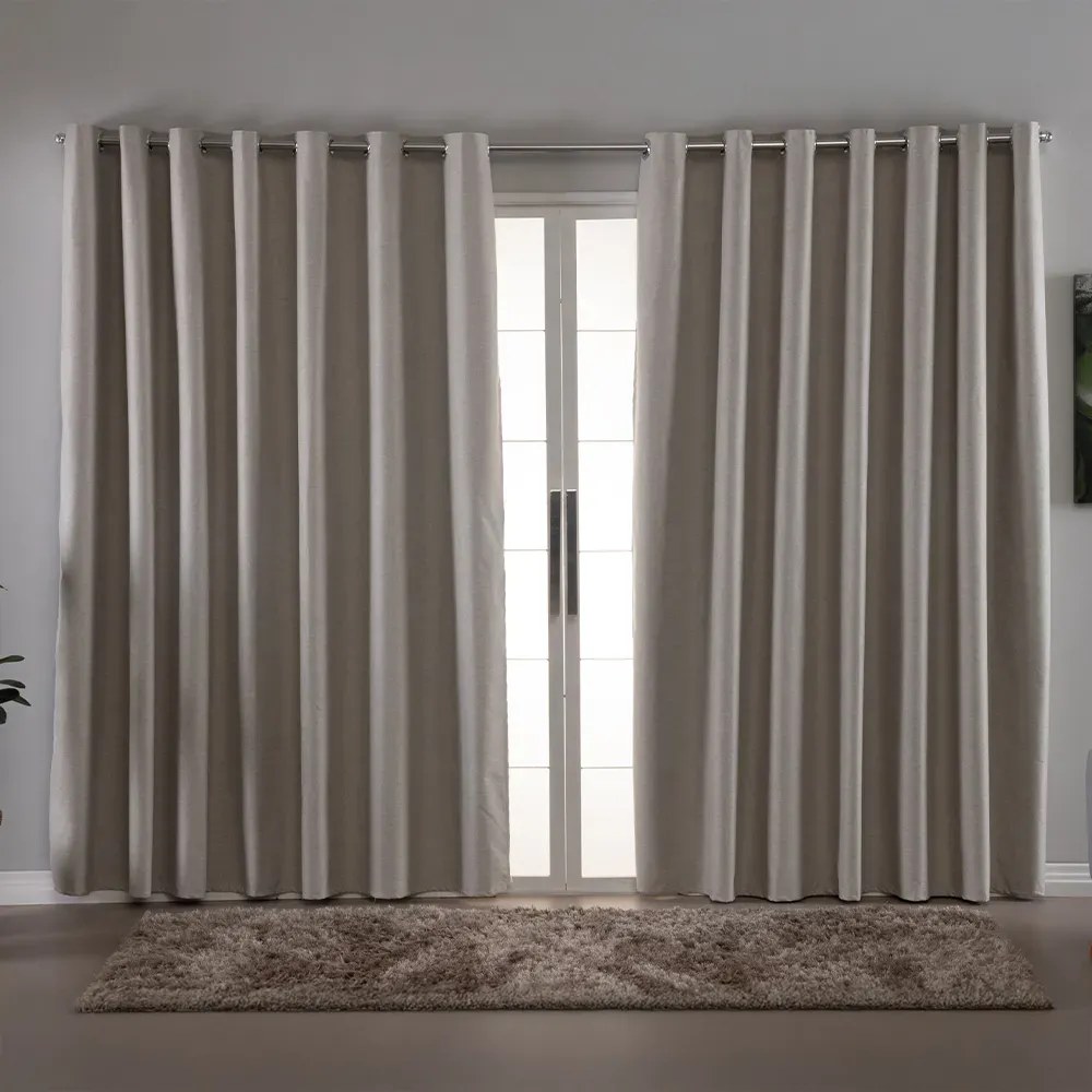 foto de Cortina Linho Vedação 100% Blackout 4m X 2,30 M Tecido