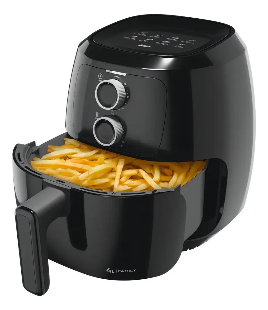 foto de Fritadeira Elétrica Air Fryer WAP Sem Óleo 4L 1500W Antiaderente Preta
