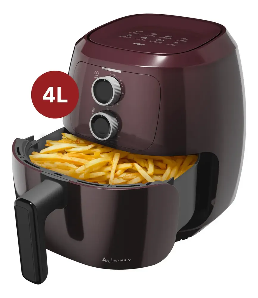 foto de Fritadeira Elétrica WAP Air Fryer Family 4L Antiaderente Vermelha 1500W