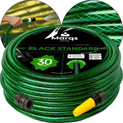 foto de Mangueira Jardim 30 Metros Com Esguicho Trançada Reforçada Flexível 7/16 Anti Dobra Irrigação Quintal Poço Lavagem Durável Marqs Home