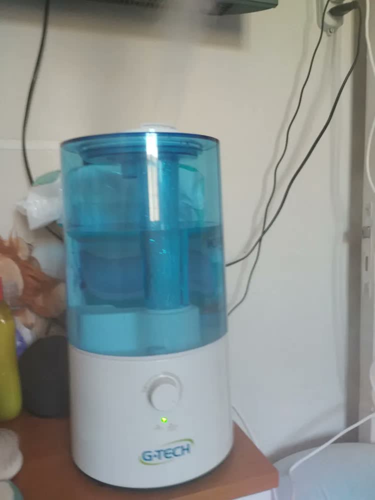 foto de Umidificador De Ar Ultrasônico 3l Free Hm G-tech Cor Branco e Azul-claro
