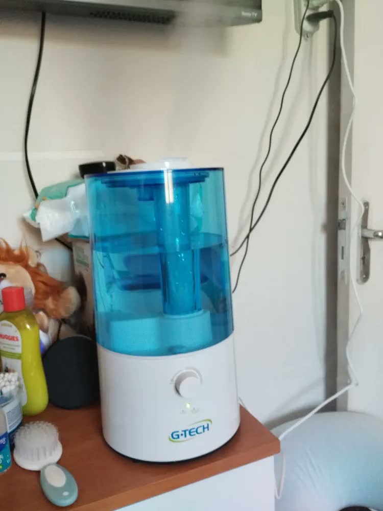 foto de Umidificador De Ar Ultrasônico 3l Free Hm G-tech Cor Branco e Azul-claro