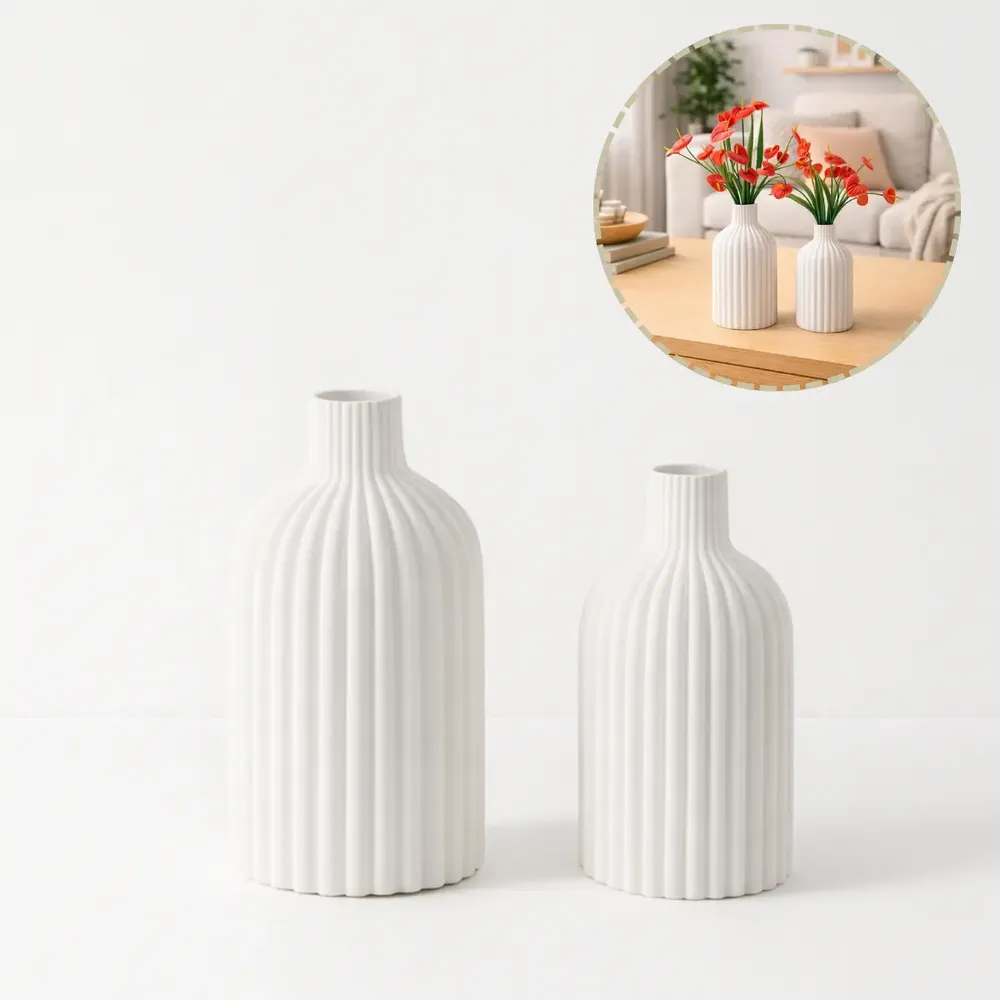 foto de Dupla De Vasos Para Plantas Artificiais Decorativo Casa Sala