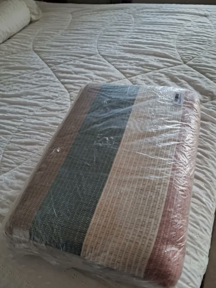 foto de Tapete Sala 2x3 Artesanal Boho Algodão Neutro