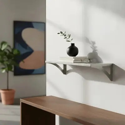 foto de Prateleira Aço Inox Parede Decoração 47x21 P