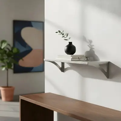 foto de Prateleira Aço Inox Parede Decoração 47x21 P