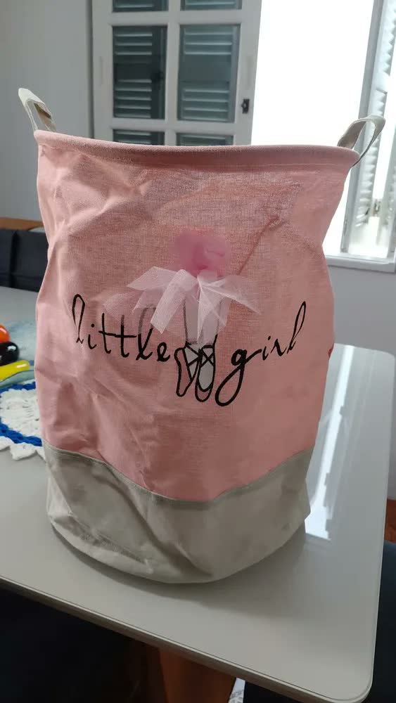 foto de Cesto Organizador Roupas Brinquedos Infantil Bailarina