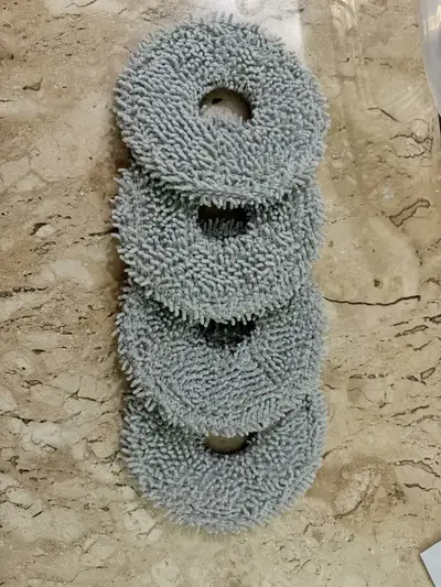 foto de 4 Esfregões MOP Xiaomi S10+ X10 Plus Compatível Robô Aspirador Cinza