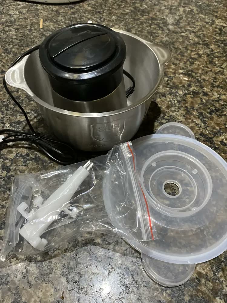 foto de Processador Moedor Alimentos Elétrico Inox Com 4 Lâminas 2l