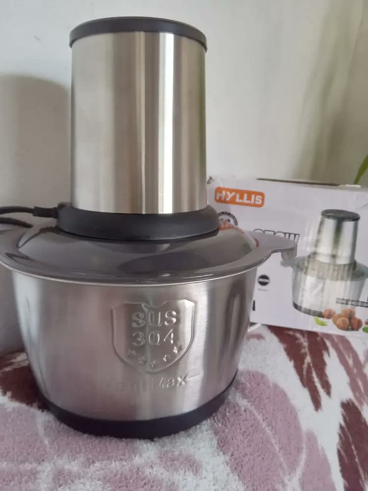foto de Processador Moedor Alimentos Elétrico Inox Com 4 Lâminas 2l