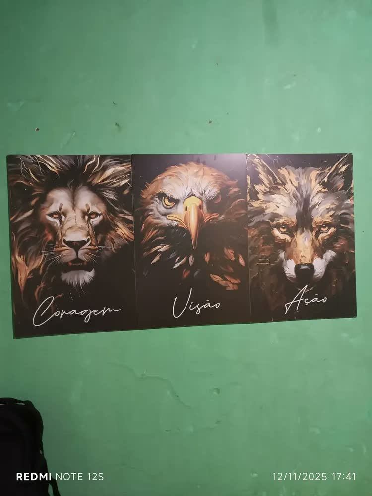 foto de Quadros Decorativo Sala Quarto Leão Águia Lobo Motivacional