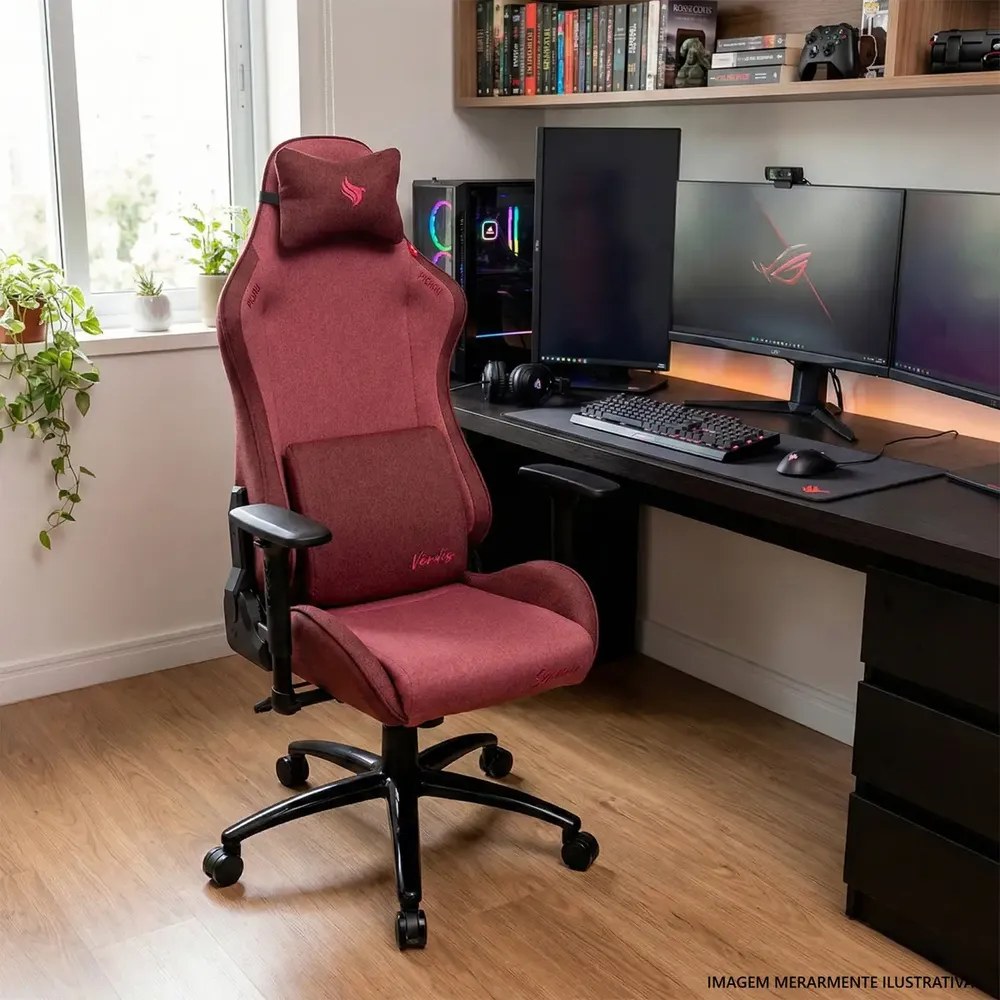 Cadeira Gamer Pichau Donek Signature, Tecido, Vermillion