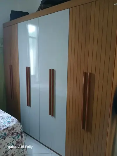 foto de Guarda Roupa Casal Toronto Mdf 8 Portas Moderna Mobília Cor Naturalle