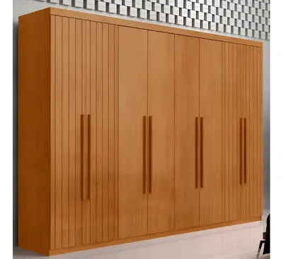 foto de Guarda Roupa Casal Toronto Mdf 8 Portas Moderna Mobília Cor Naturalle