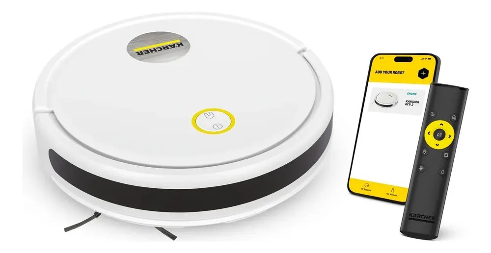 Robô Aspirador de Pó Kärcher RCV 2 com Navegação e Controle Remoto – Bivolt