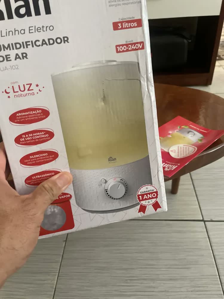 foto de Umidificador Ultrassônico Kian Branco Com Luz Noturna