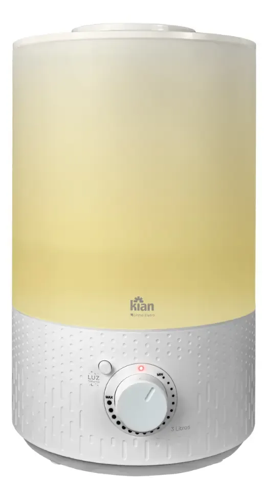 Umidificador Ultrassônico Kian Branco Com Luz Noturna