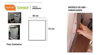 foto de Borracha Frigobar Consul Top 80 45x57 - Parafusada Cor Cinza Claro