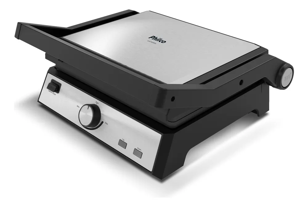 foto de Grill E Sanduicheira 2 Em 1 Chapa Com Abertura 180° Pgr50a Philco Cor Preto
