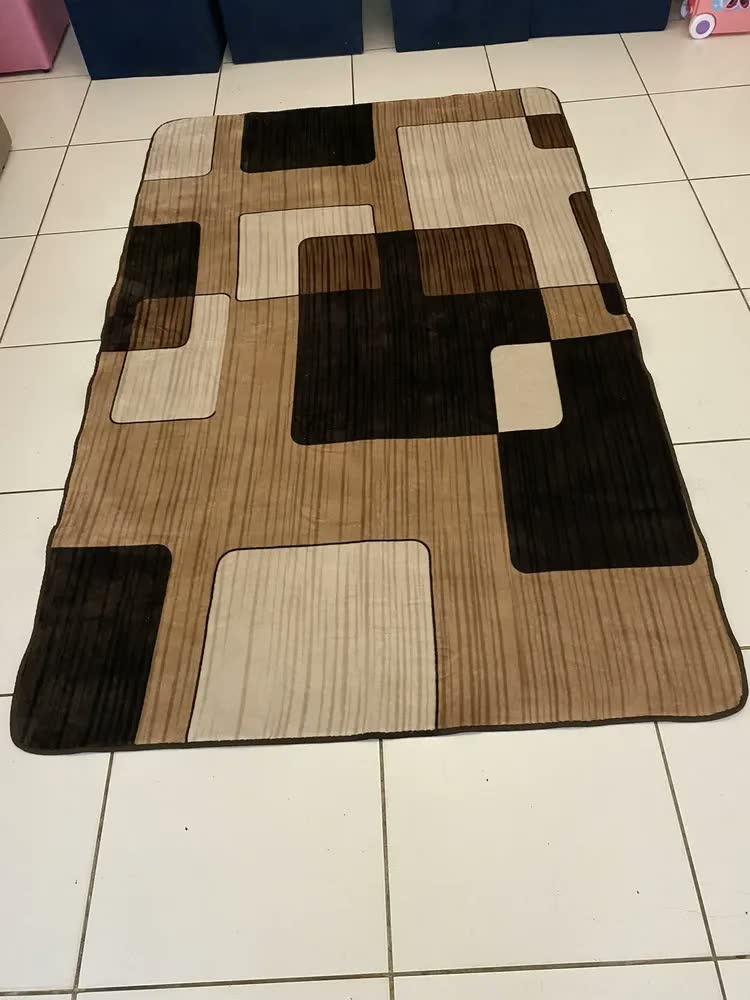 foto de Tapete Carpete Flannel 2x1,50 Veludo Estampas Modernas Tabaco Supremo