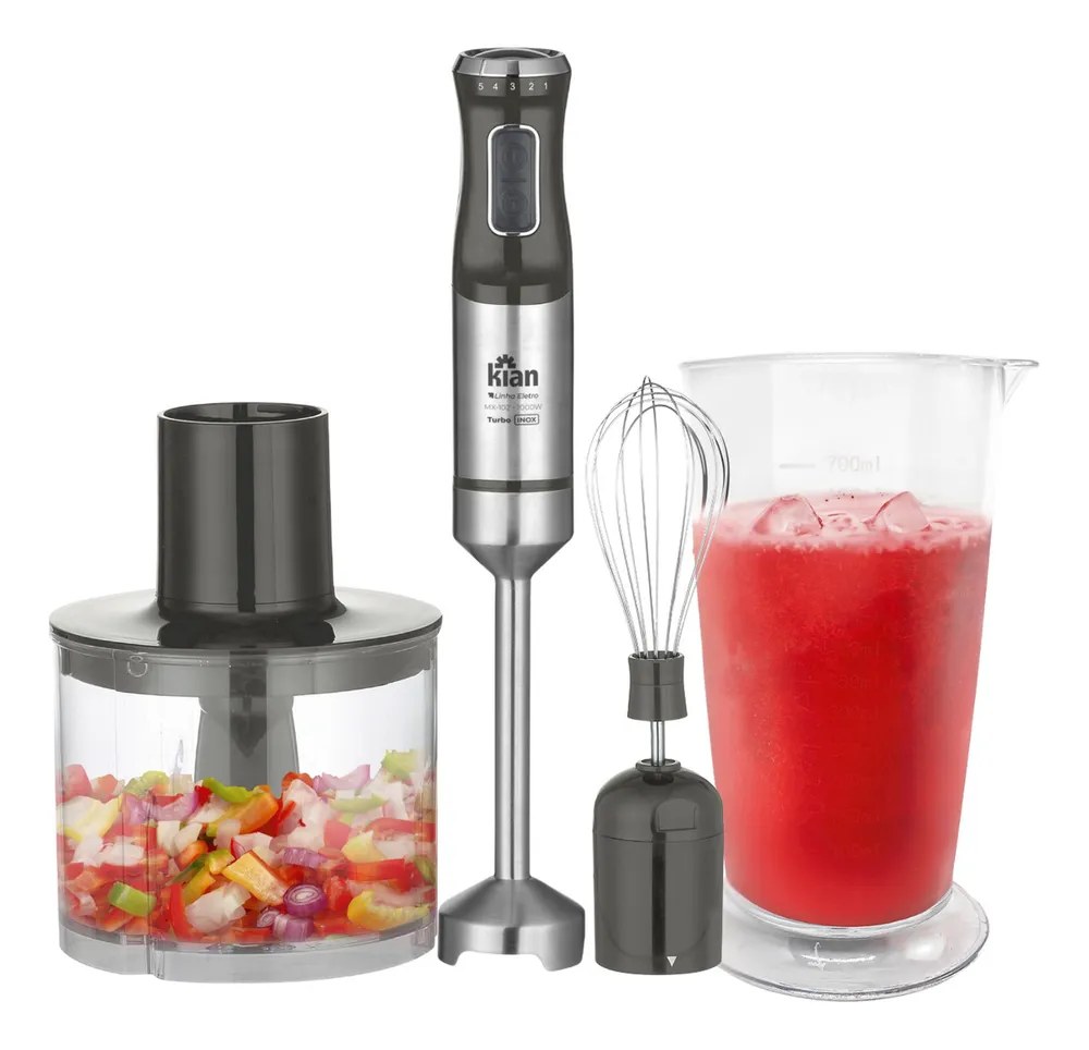 Mixer Turbo Kian 3 em 1 de 1000W com 5 Velocidades