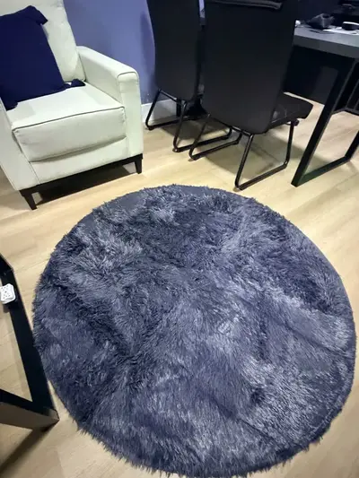 foto de Tapete Redondo 140 Cm Peludo Felpudo Macio Para Sala Quarto