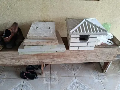 foto de Churrasqueira Churrasqueiras Pré-moldadas Tijolinho 0,65cm X 2,25 Cor Bege