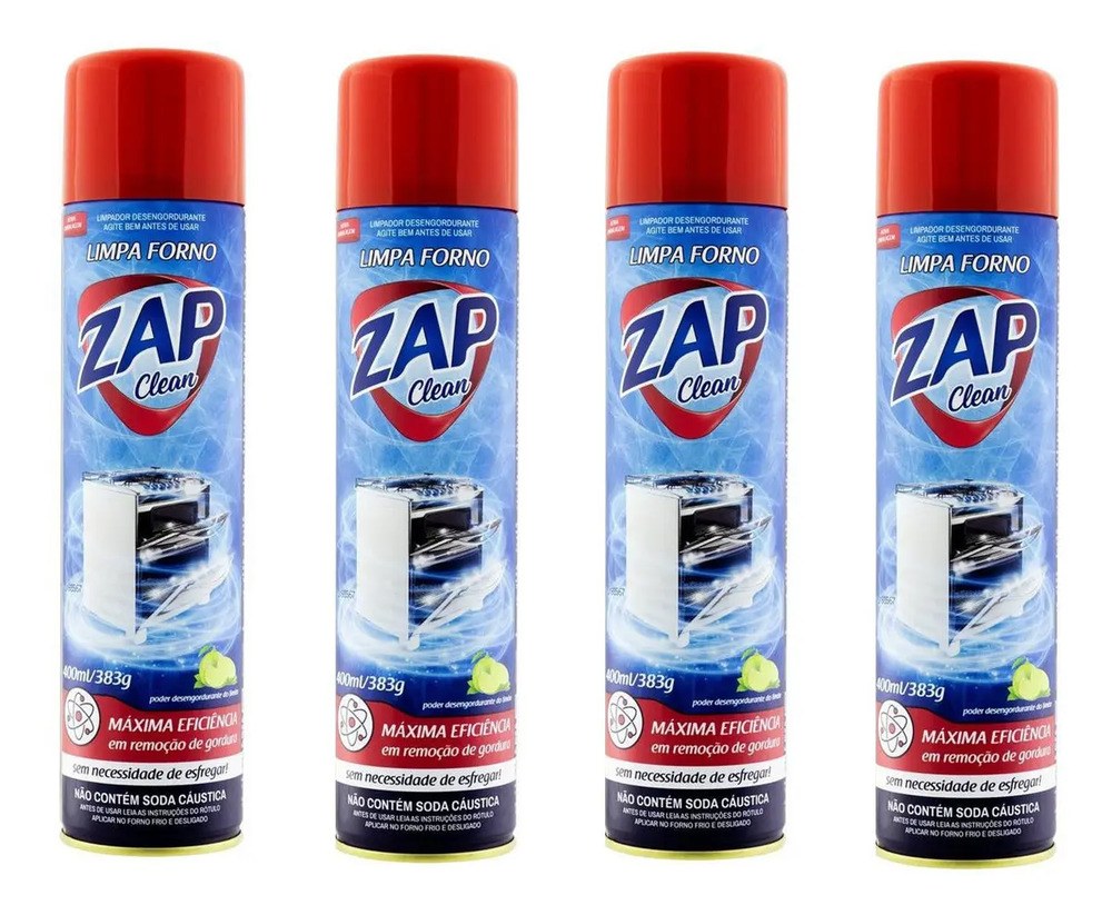 Kit 4 Limpa Foam Remove Sem Esforço Gordura Forno Fogão Microonda